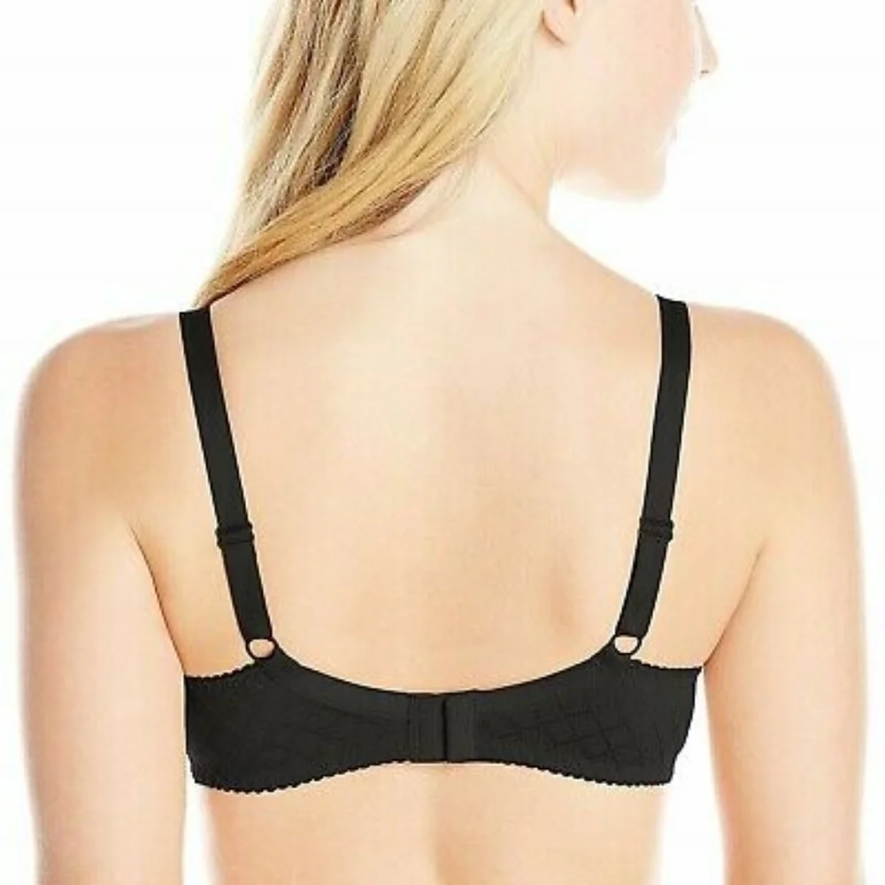 NWT Triumph Black Underwire Diamond Jacquard Bra Sz 34D - Picture 2 of 3